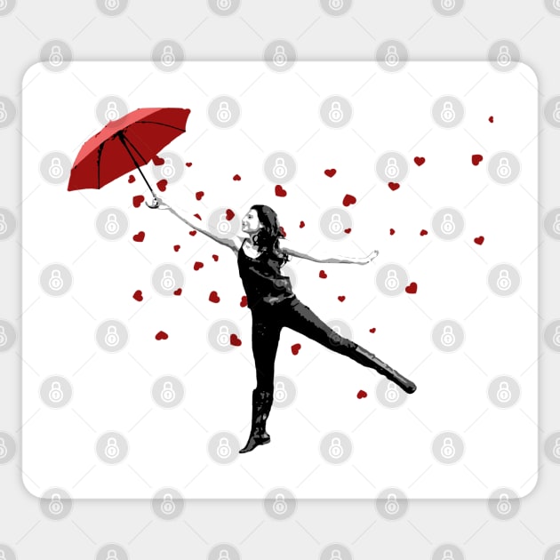 Banksy Style umbrella girl Sticker by TinusCartoons